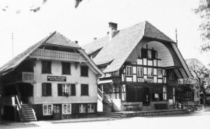 1940: Seilerei Gebr. Bernhard, Metzerei Hermann Herren, später Karl Herren, Bauernhaus Ryser