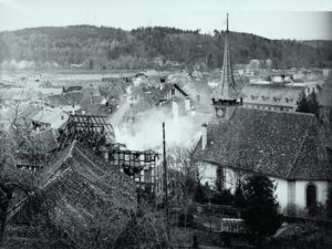 1944: 3. Februar Läubli-Brand. Betroffen "Naglerhus" und Haus Mäder